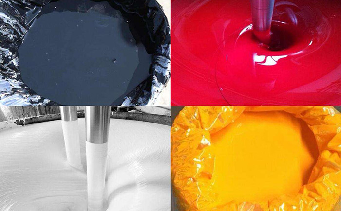 (图:印染色浆的配置中分散剂的作用)